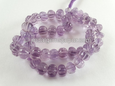 Amethyst Carved Pumpkin Beads