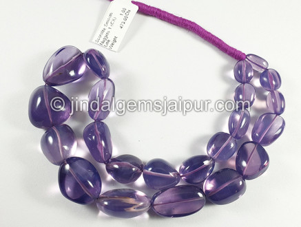 Scorolite Or Lavender Quartz Smooth Nuggets Shape Beads