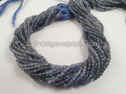 Iolite Shaded Faceted Coin Beads