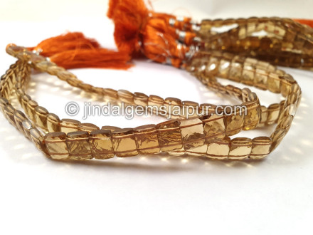 Cognac Quartz Double Drill Chicklet Beads