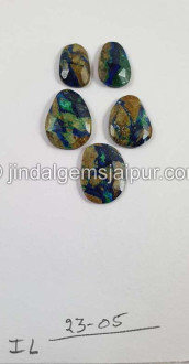 Azurite Malachite Rose Cut Slices