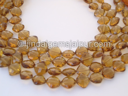 Cognac Quartz Faceted Kite Shape Beads