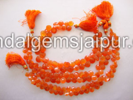 Carnelian Briollete Cushion Shape Beads