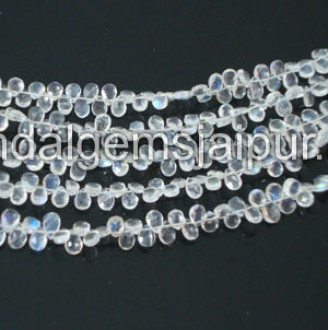 White Rainbow Briollete Pear Shape Beads White Rainbow Briollete Pear Shape Beads