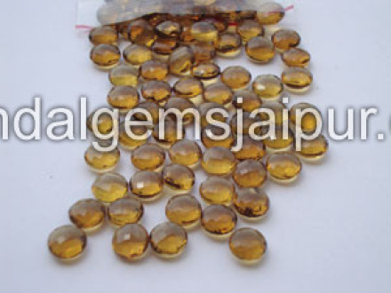 Cognac Quartz Briollete Round Shape Beads