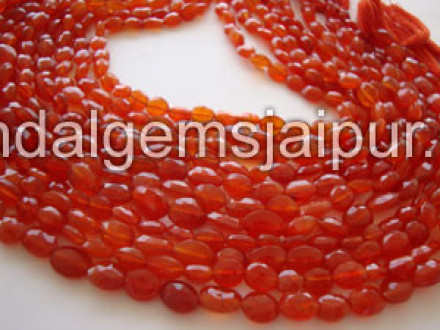 Carnelian Faceted Oval Shape Beads