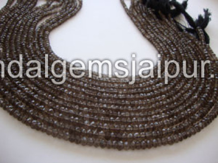 Smokey Faceted Roundelle Beads