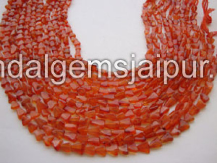 Carnelian Plain Triangle Shape Beads