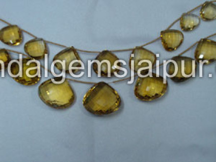 Honey Quartz Briollete Heart Shape Beads Honey Quartz Briollete Heart Shape Beads