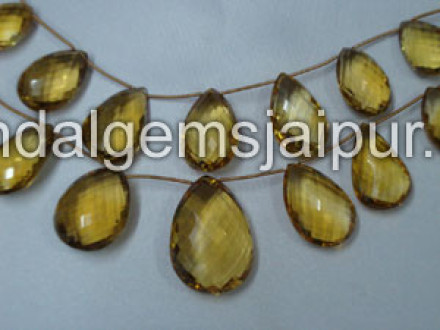 Honey Quartz Briollete Pear Shape Beads Honey Quartz Briollete Pear Shape Beads