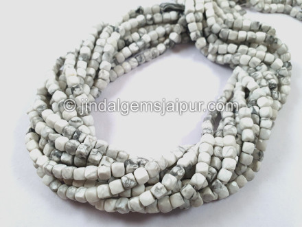Dendritic Opal Faceted Cube Beads