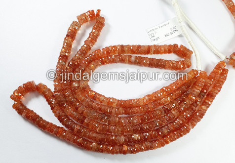 Sunstone Faceted Tyre Shape Beads