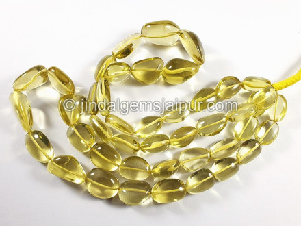 Lemon Quartz Smooth Nuggets Shape Beads