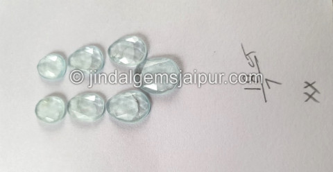 Milky Aquamarine Rose Cut Slices Milky Aquamarine Rose Cut Slices