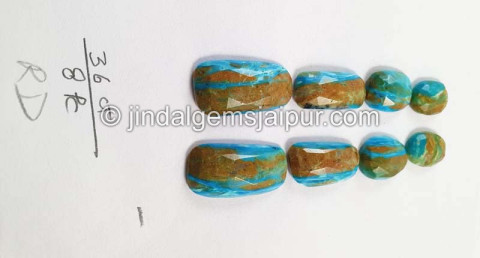 Blue Opalina Rose Cut Slices