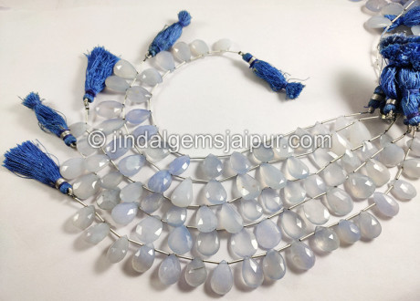 Chalcedony Faceted Pear Shape Beads Chalcedony Faceted Pear Shape Beads