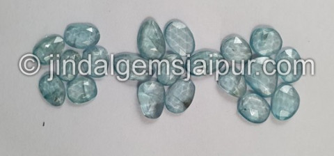 Natural Blue Zircon Rose Cut Slices