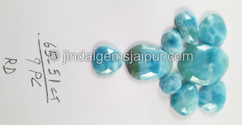 Larimar Rose Cut Slices