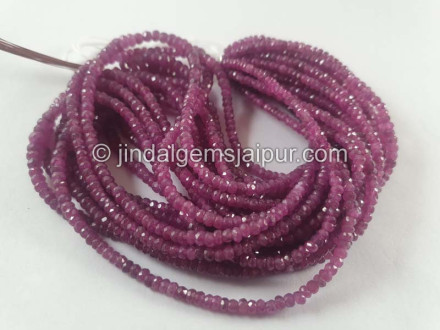 Ruby Natural Faceted Roundelle Beads