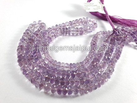 Pink Amethyst Faceted Roundelle Shape Beads Pink Amethyst Faceted Roundelle Shape Beads