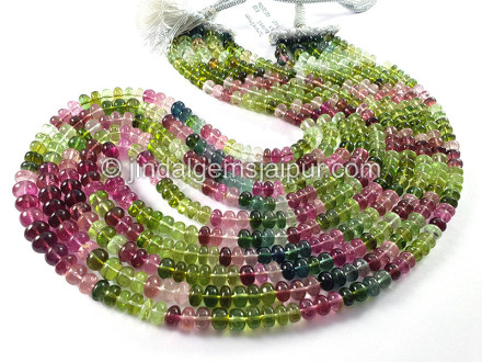 Tourmaline Smooth Roundelle Shape Beads