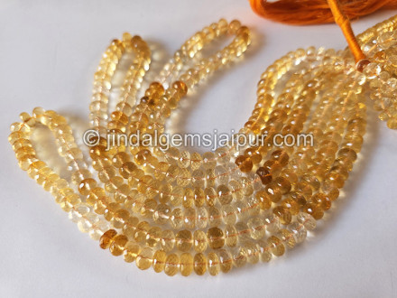 Citrine Shaded Faceted Roundelle Shape Beads