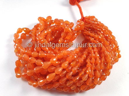 Carnelian Faceted Drops Light Beads Carnelian Faceted Drops Light Beads