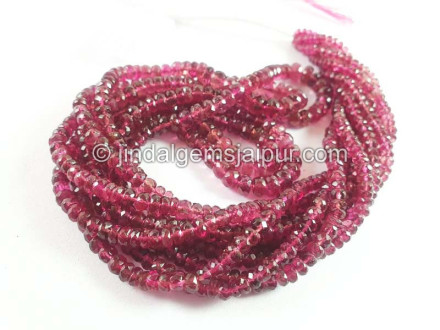 Rubellite Faceted Roundelle Beads