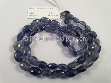 Iolite Faceted Oval Beads