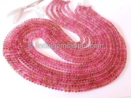 Rubellite Smooth Roundelles Shape Beads Rubellite Smooth Roundelles Shape Beads