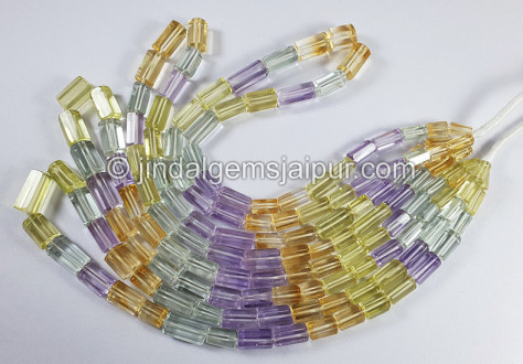 Multi Stone Step Cut Pipe Shape Beads