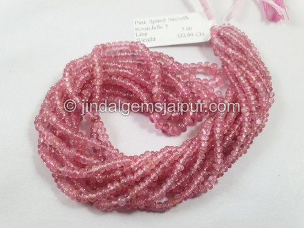 Pink Spinel Smooth Roundelle Beads