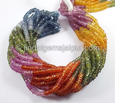 Multi Sapphire Faceted Tyre Shape Beads Multi Sapphire Faceted Tyre Shape Beads