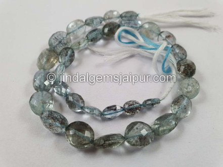 Moss Aquamarine Faceted Oval Beads Moss Aquamarine Faceted Oval Beads
