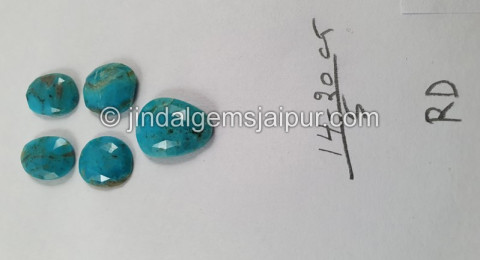 Black Spiderweb Turquoise Rose Cut Slices