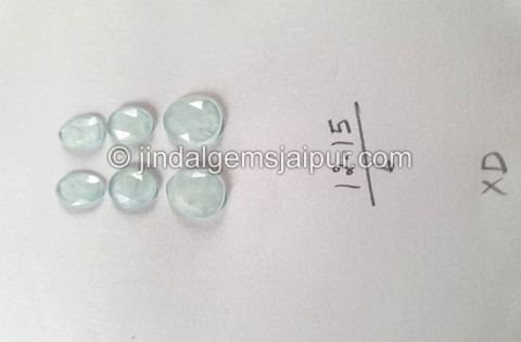Milky Aquamarine Rose Cut Slices Milky Aquamarine Rose Cut Slices