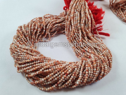 Coral Faceted Round Shape Beads