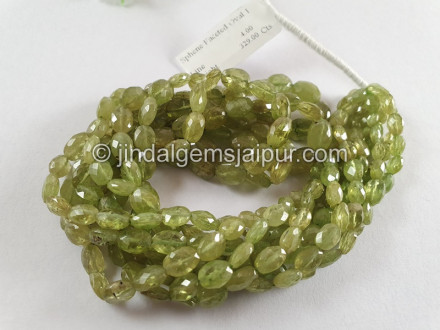 Sphene Faceted Oval Beads