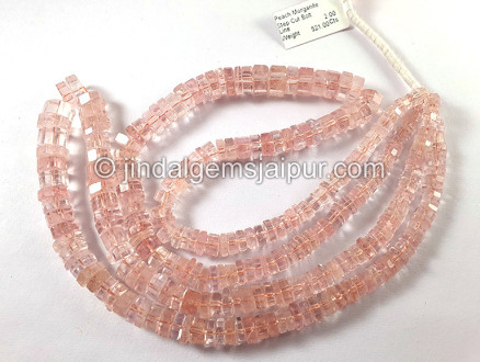 Peach Morganite Bolt Shape Beads