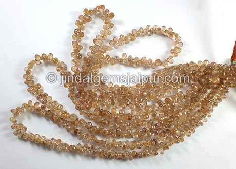 Champagne Zircon Smooth Drops Shape Beads