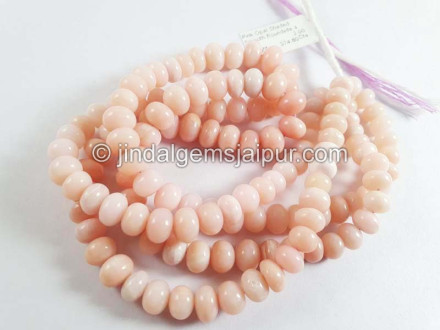 Pink Opal Shaded Smooth Roundelle Beads Pink Opal Shaded Smooth Roundelle Beads