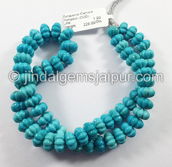 Natural Arizona Turquoise Carved Pumpkin Shape Beads Natural Arizona Turquoise Carved Pumpkin Shape Beads