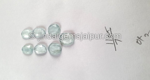 Milky Aquamarine Rose Cut Slices Milky Aquamarine Rose Cut Slices