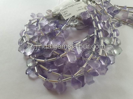 Yttrium Purple Fluorite Faceted Flat Fancy Beads Yttrium Purple Fluorite Faceted Flat Fancy Beads
