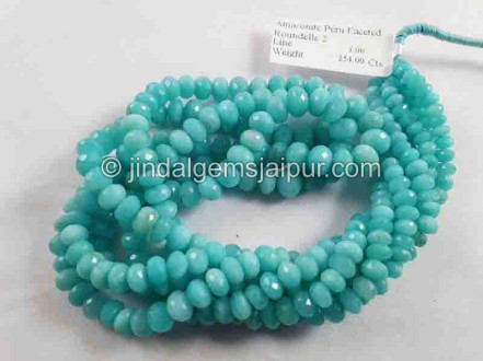 Peruvian Amazonite Faceted Roundelle Beads Peruvian Amazonite Faceted Roundelle Beads
