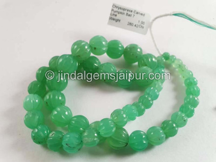 Chrysoprase Carved Pumpkin Balls Beads Chrysoprase Carved Pumpkin Balls Beads