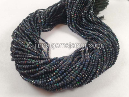 Ethiopian Opal Dyed Black Faceted Round Beads Ethiopian Opal Dyed Black Faceted Round Beads