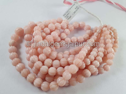 Pink Opal Carving Ball Beads