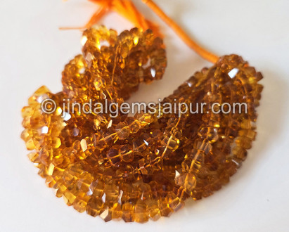 Madeira Citrine Faceted Irregular Roundelle Shape Beads
