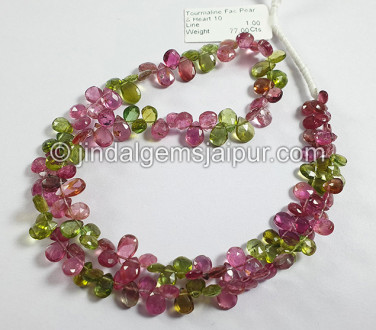 Tourmaline Faceted Pear & Heart Shape Beads
